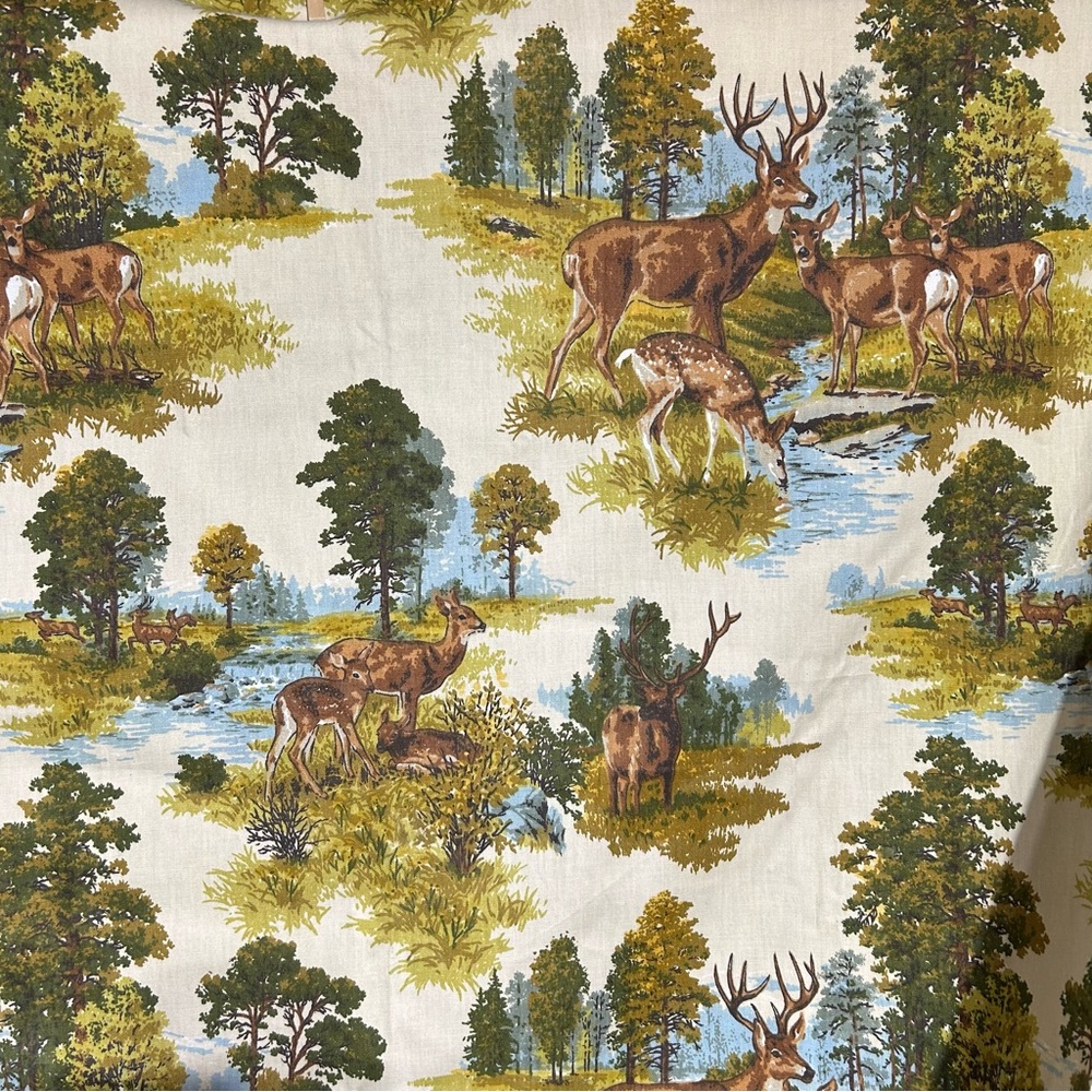 Deer wildlife barkcloth fabric 2+ yards - Picture 3 of 5